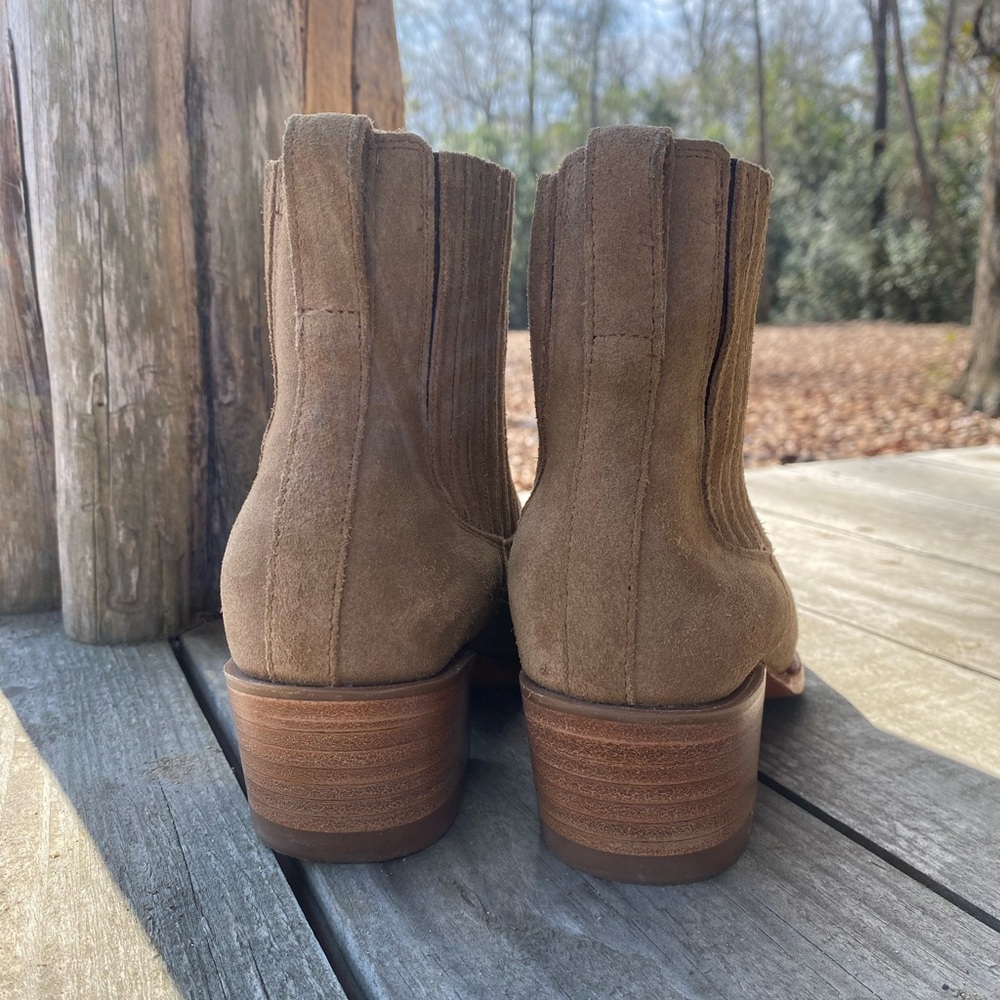Tecovas Tan Suede Ankle Boots - Picture 3 of 6